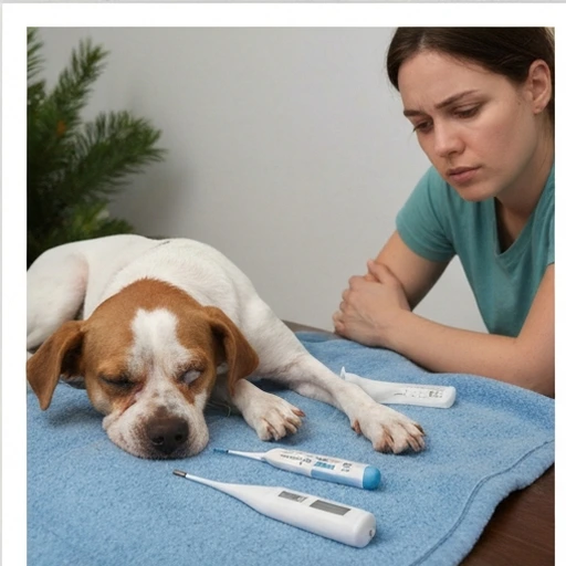 Veterinary professional checking a dog