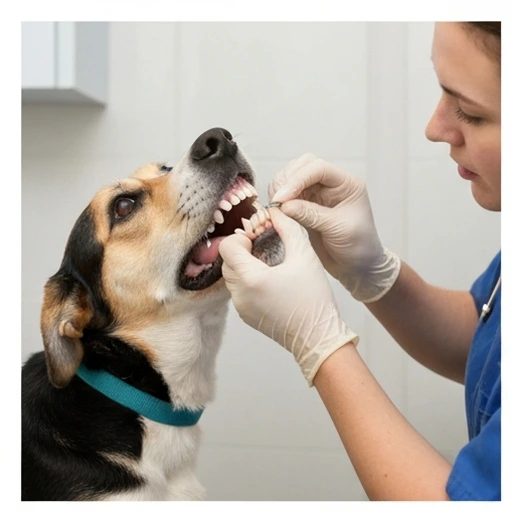 Veterinarian examining a dog
